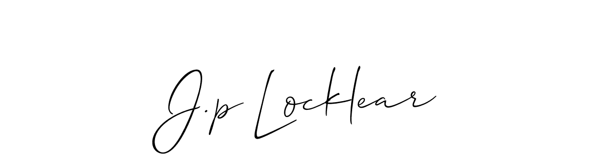 The best way (Allison_Script) to make a short signature is to pick only two or three words in your name. The name J.p Locklear include a total of six letters. For converting this name. J.p Locklear signature style 2 images and pictures png