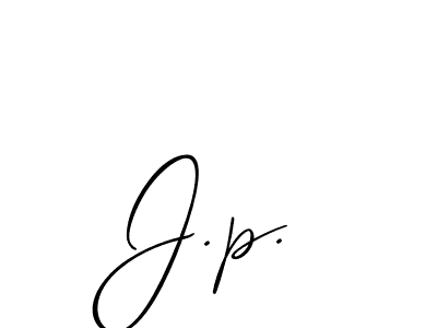 Create a beautiful signature design for name J.p.. With this signature (Allison_Script) fonts, you can make a handwritten signature for free. J.p. signature style 2 images and pictures png