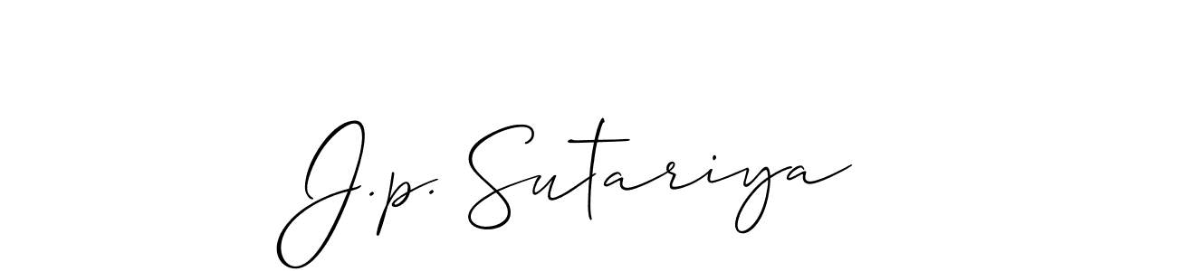 How to make J.p. Sutariya signature? Allison_Script is a professional autograph style. Create handwritten signature for J.p. Sutariya name. J.p. Sutariya signature style 2 images and pictures png