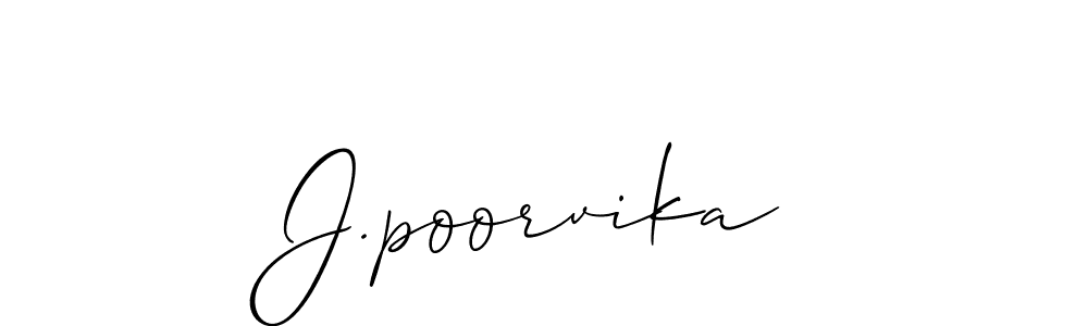 Make a short J.poorvika signature style. Manage your documents anywhere anytime using Allison_Script. Create and add eSignatures, submit forms, share and send files easily. J.poorvika signature style 2 images and pictures png