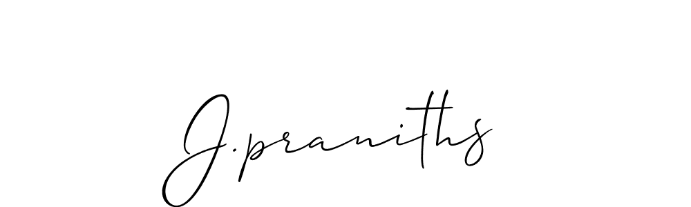It looks lik you need a new signature style for name J.praniths. Design unique handwritten (Allison_Script) signature with our free signature maker in just a few clicks. J.praniths signature style 2 images and pictures png