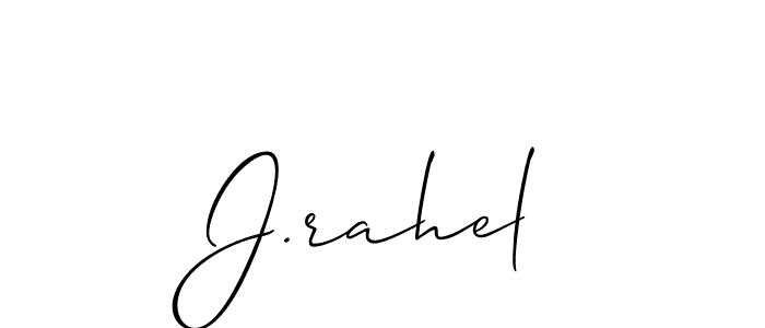 You should practise on your own different ways (Allison_Script) to write your name (J.rahel) in signature. don't let someone else do it for you. J.rahel signature style 2 images and pictures png