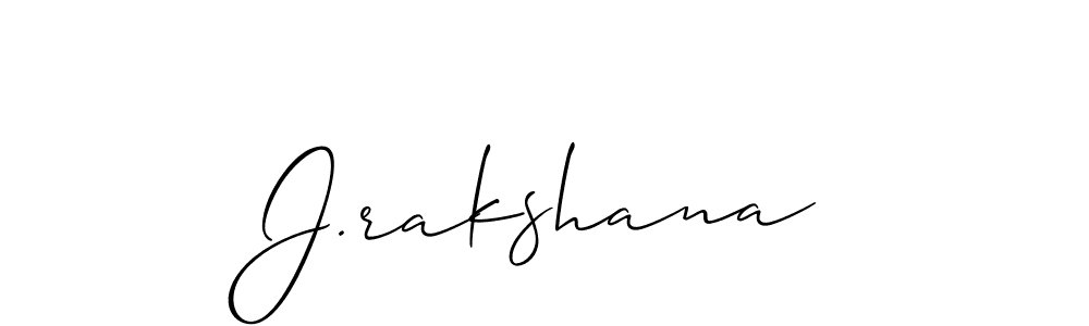 Use a signature maker to create a handwritten signature online. With this signature software, you can design (Allison_Script) your own signature for name J.rakshana. J.rakshana signature style 2 images and pictures png