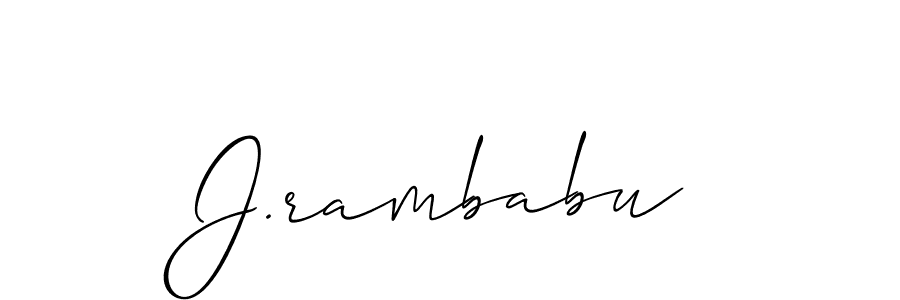 Create a beautiful signature design for name J.rambabu. With this signature (Allison_Script) fonts, you can make a handwritten signature for free. J.rambabu signature style 2 images and pictures png