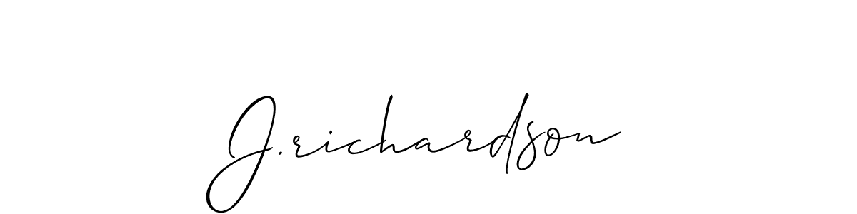Design your own signature with our free online signature maker. With this signature software, you can create a handwritten (Allison_Script) signature for name J.richardson. J.richardson signature style 2 images and pictures png