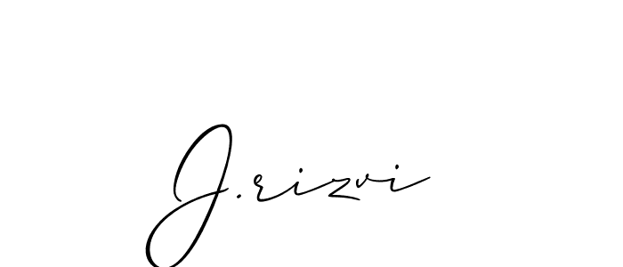 Make a beautiful signature design for name J.rizvi. With this signature (Allison_Script) style, you can create a handwritten signature for free. J.rizvi signature style 2 images and pictures png