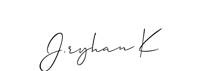 Create a beautiful signature design for name J.ryhan K. With this signature (Allison_Script) fonts, you can make a handwritten signature for free. J.ryhan K signature style 2 images and pictures png