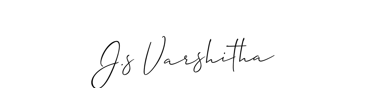 How to make J.s Varshitha signature? Allison_Script is a professional autograph style. Create handwritten signature for J.s Varshitha name. J.s Varshitha signature style 2 images and pictures png