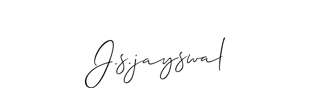 Make a beautiful signature design for name J.s.jayswal. With this signature (Allison_Script) style, you can create a handwritten signature for free. J.s.jayswal signature style 2 images and pictures png