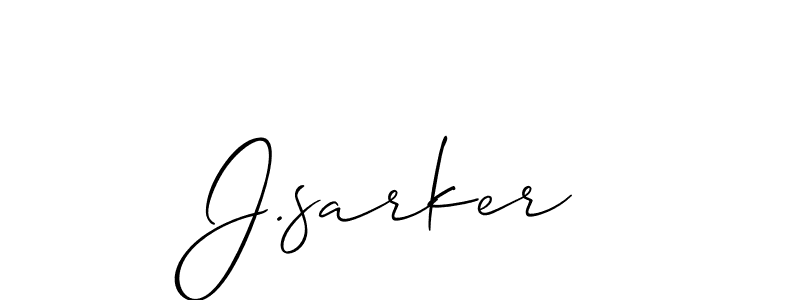 Make a beautiful signature design for name J.sarker. With this signature (Allison_Script) style, you can create a handwritten signature for free. J.sarker signature style 2 images and pictures png