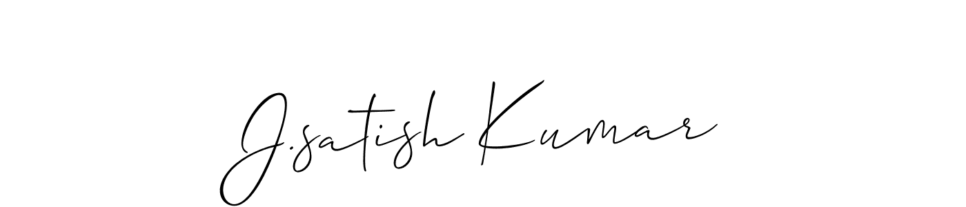 Make a short J.satish Kumar signature style. Manage your documents anywhere anytime using Allison_Script. Create and add eSignatures, submit forms, share and send files easily. J.satish Kumar signature style 2 images and pictures png