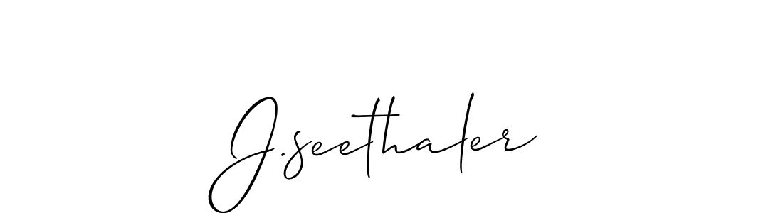 You should practise on your own different ways (Allison_Script) to write your name (J.seethaler) in signature. don't let someone else do it for you. J.seethaler signature style 2 images and pictures png