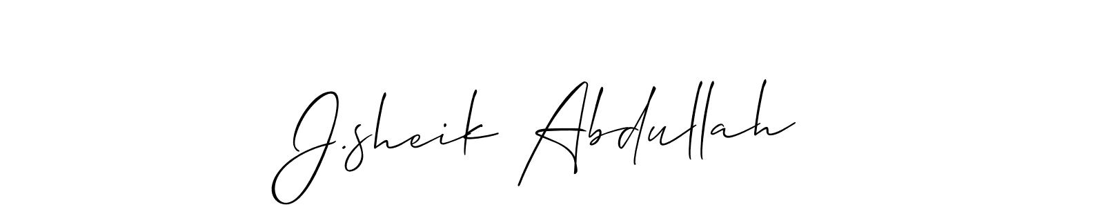 You should practise on your own different ways (Allison_Script) to write your name (J.sheik Abdullah) in signature. don't let someone else do it for you. J.sheik Abdullah signature style 2 images and pictures png