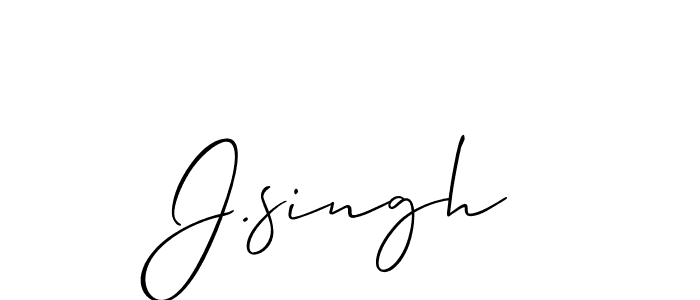 Design your own signature with our free online signature maker. With this signature software, you can create a handwritten (Allison_Script) signature for name J.singh. J.singh signature style 2 images and pictures png