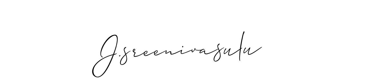 Create a beautiful signature design for name J.sreenivasulu. With this signature (Allison_Script) fonts, you can make a handwritten signature for free. J.sreenivasulu signature style 2 images and pictures png
