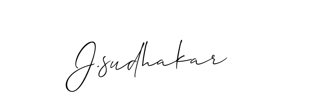 Use a signature maker to create a handwritten signature online. With this signature software, you can design (Allison_Script) your own signature for name J.sudhakar. J.sudhakar signature style 2 images and pictures png