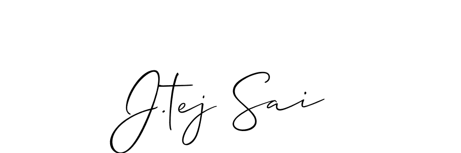 Allison_Script is a professional signature style that is perfect for those who want to add a touch of class to their signature. It is also a great choice for those who want to make their signature more unique. Get J.tej Sai name to fancy signature for free. J.tej Sai signature style 2 images and pictures png