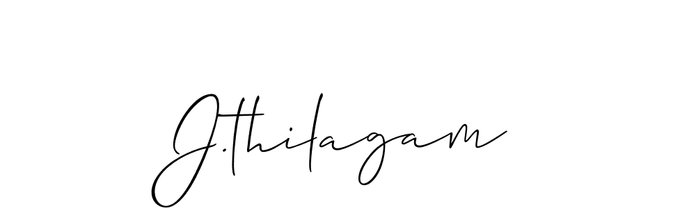 Create a beautiful signature design for name J.thilagam. With this signature (Allison_Script) fonts, you can make a handwritten signature for free. J.thilagam signature style 2 images and pictures png