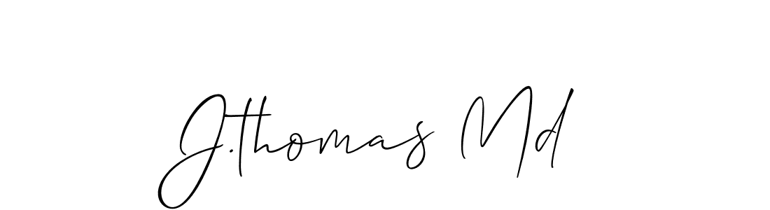 The best way (Allison_Script) to make a short signature is to pick only two or three words in your name. The name J.thomas Md include a total of six letters. For converting this name. J.thomas Md signature style 2 images and pictures png