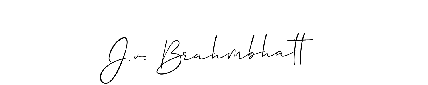 if you are searching for the best signature style for your name J.v. Brahmbhatt. so please give up your signature search. here we have designed multiple signature styles  using Allison_Script. J.v. Brahmbhatt signature style 2 images and pictures png