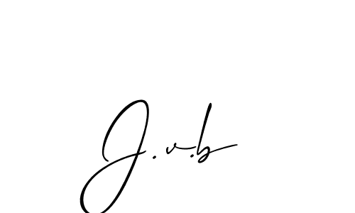 Design your own signature with our free online signature maker. With this signature software, you can create a handwritten (Allison_Script) signature for name J.v.b. J.v.b signature style 2 images and pictures png