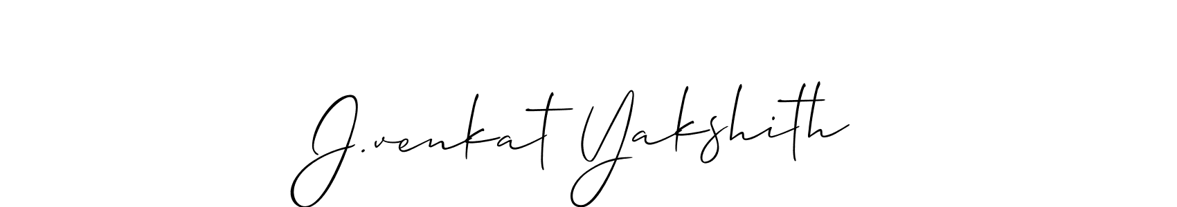 Also You can easily find your signature by using the search form. We will create J.venkat Yakshith name handwritten signature images for you free of cost using Allison_Script sign style. J.venkat Yakshith signature style 2 images and pictures png