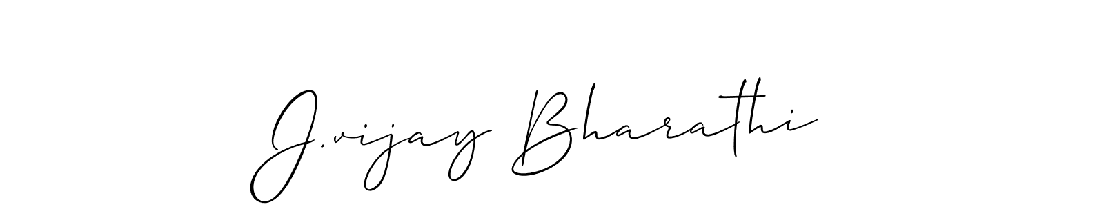 Design your own signature with our free online signature maker. With this signature software, you can create a handwritten (Allison_Script) signature for name J.vijay Bharathi. J.vijay Bharathi signature style 2 images and pictures png