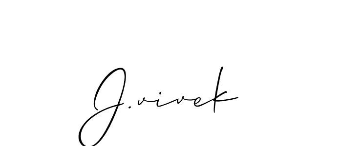 Use a signature maker to create a handwritten signature online. With this signature software, you can design (Allison_Script) your own signature for name J.vivek. J.vivek signature style 2 images and pictures png