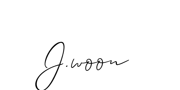 You should practise on your own different ways (Allison_Script) to write your name (J.woon) in signature. don't let someone else do it for you. J.woon signature style 2 images and pictures png