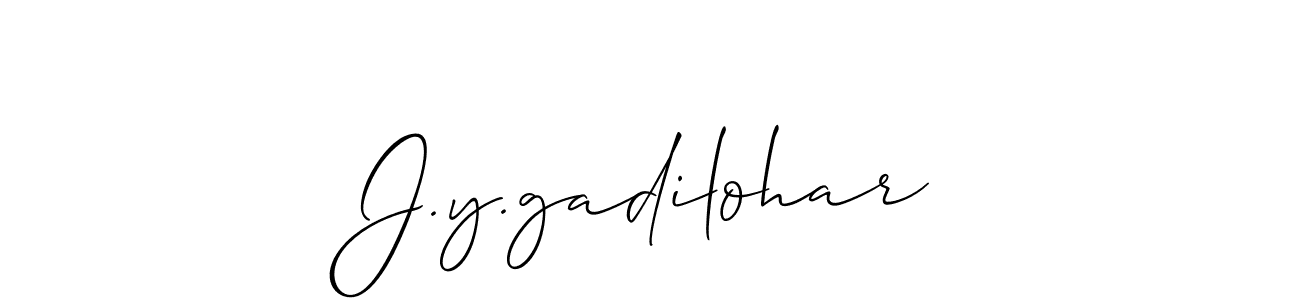 if you are searching for the best signature style for your name J.y.gadilohar. so please give up your signature search. here we have designed multiple signature styles  using Allison_Script. J.y.gadilohar signature style 2 images and pictures png