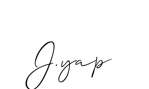 Make a beautiful signature design for name J.yap. With this signature (Allison_Script) style, you can create a handwritten signature for free. J.yap signature style 2 images and pictures png
