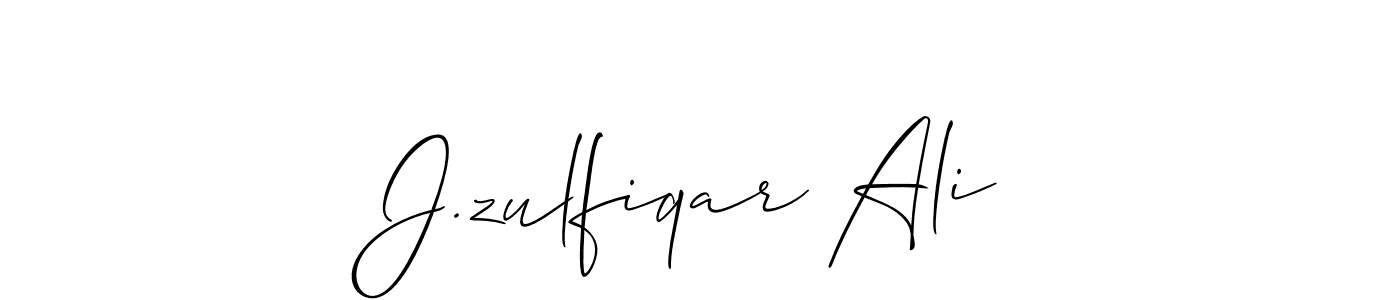 Create a beautiful signature design for name J.zulfiqar Ali. With this signature (Allison_Script) fonts, you can make a handwritten signature for free. J.zulfiqar Ali signature style 2 images and pictures png