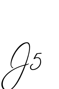 The best way (Allison_Script) to make a short signature is to pick only two or three words in your name. The name J5 include a total of six letters. For converting this name. J5 signature style 2 images and pictures png