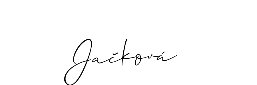 Also we have Jačková name is the best signature style. Create professional handwritten signature collection using Allison_Script autograph style. Jačková signature style 2 images and pictures png