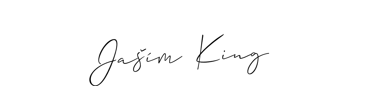 The best way (Allison_Script) to make a short signature is to pick only two or three words in your name. The name Jaším  King include a total of six letters. For converting this name. Jaším  King signature style 2 images and pictures png