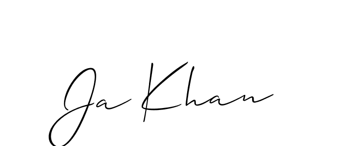 Design your own signature with our free online signature maker. With this signature software, you can create a handwritten (Allison_Script) signature for name Ja Khan. Ja Khan signature style 2 images and pictures png