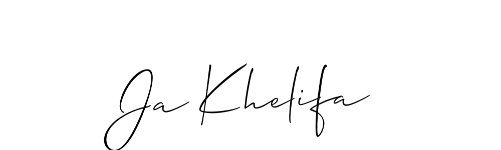 It looks lik you need a new signature style for name Ja Khelifa. Design unique handwritten (Allison_Script) signature with our free signature maker in just a few clicks. Ja Khelifa signature style 2 images and pictures png