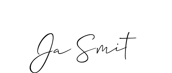 Create a beautiful signature design for name Ja Smit. With this signature (Allison_Script) fonts, you can make a handwritten signature for free. Ja Smit signature style 2 images and pictures png