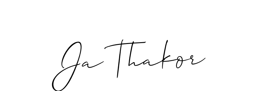 How to make Ja Thakor signature? Allison_Script is a professional autograph style. Create handwritten signature for Ja Thakor name. Ja Thakor signature style 2 images and pictures png