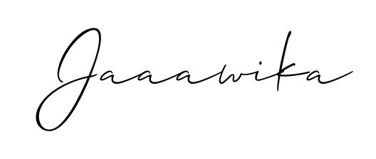 Try this chic Jaaawika handwritten sign style. Using Allison_Script font elements, it gives your name a sleek, memorable identity. Jaaawika signature style 2 images and pictures png
