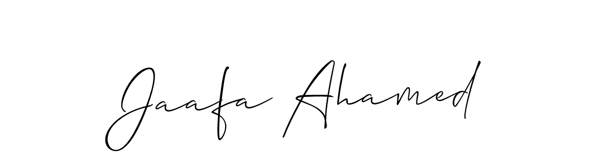 How to make Jaafa Ahamed name signature. Use Allison_Script style for creating short signs online. This is the latest handwritten sign. Jaafa Ahamed signature style 2 images and pictures png