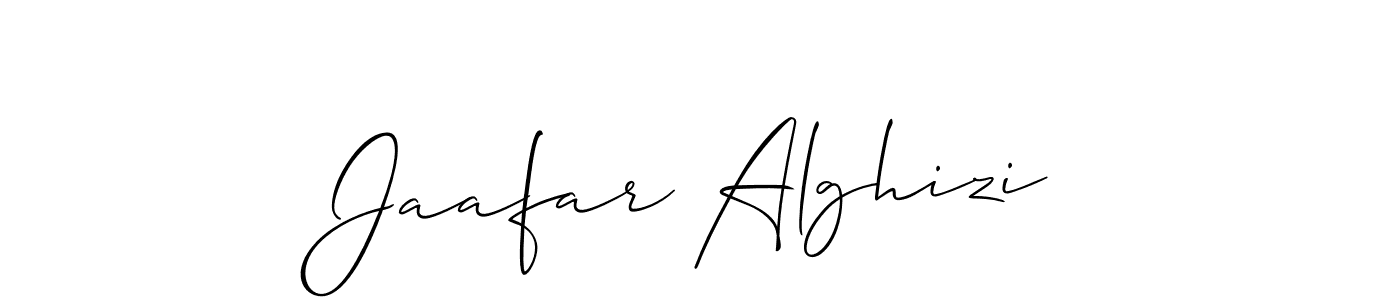 Design your own signature with our free online signature maker. With this signature software, you can create a handwritten (Allison_Script) signature for name Jaafar Alghizi. Jaafar Alghizi signature style 2 images and pictures png