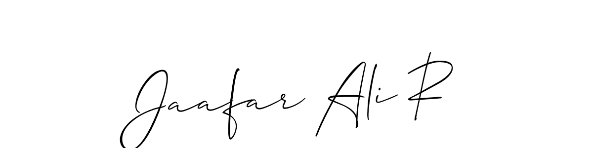 Also we have Jaafar Ali R name is the best signature style. Create professional handwritten signature collection using Allison_Script autograph style. Jaafar Ali R signature style 2 images and pictures png