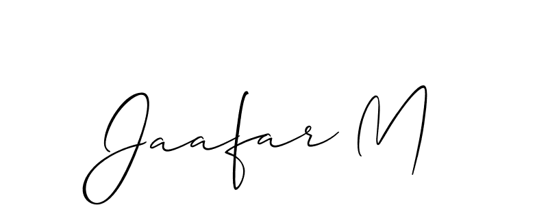 Also we have Jaafar M name is the best signature style. Create professional handwritten signature collection using Allison_Script autograph style. Jaafar M signature style 2 images and pictures png