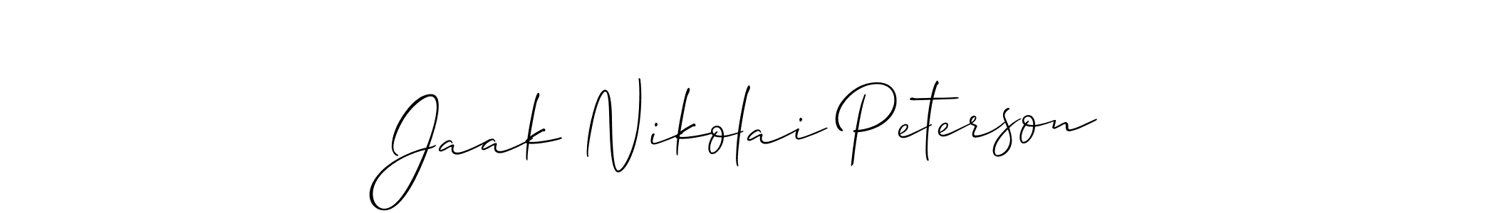 Use a signature maker to create a handwritten signature online. With this signature software, you can design (Allison_Script) your own signature for name Jaak Nikolai Peterson. Jaak Nikolai Peterson signature style 2 images and pictures png