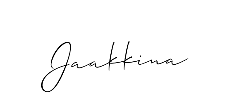 You should practise on your own different ways (Allison_Script) to write your name (Jaakkina) in signature. don't let someone else do it for you. Jaakkina signature style 2 images and pictures png