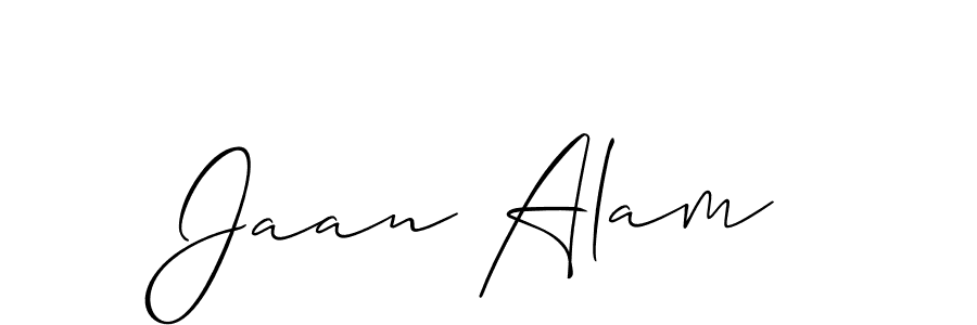 Use a signature maker to create a handwritten signature online. With this signature software, you can design (Allison_Script) your own signature for name Jaan Alam. Jaan Alam signature style 2 images and pictures png