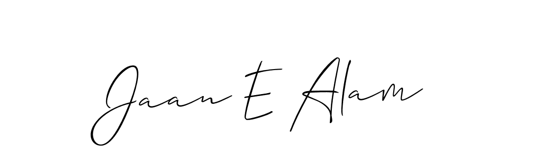 The best way (Allison_Script) to make a short signature is to pick only two or three words in your name. The name Jaan E Alam include a total of six letters. For converting this name. Jaan E Alam signature style 2 images and pictures png