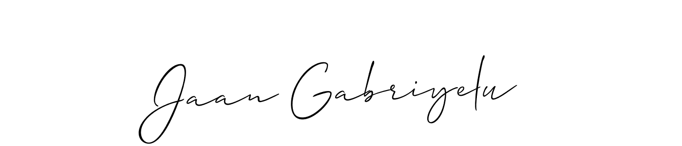 How to make Jaan Gabriyelu signature? Allison_Script is a professional autograph style. Create handwritten signature for Jaan Gabriyelu name. Jaan Gabriyelu signature style 2 images and pictures png