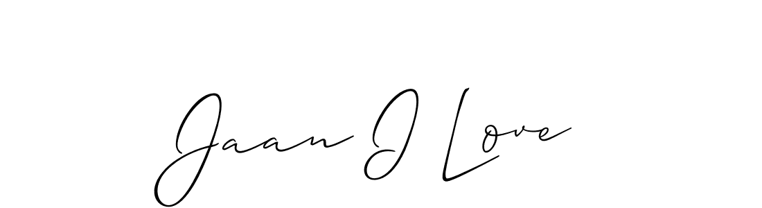 You should practise on your own different ways (Allison_Script) to write your name (Jaan I Love) in signature. don't let someone else do it for you. Jaan I Love signature style 2 images and pictures png